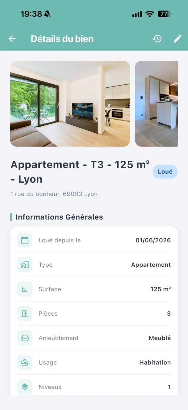 Fiche détaillée d'un appartement dans Chamalin Immo